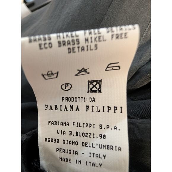 Fabiana Filippi Black Cotton Silk Sheer Button Front Top Size L Italy - Picture 10 of 10